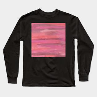 Pink Horizons Watercolor Abstract Long Sleeve T-Shirt